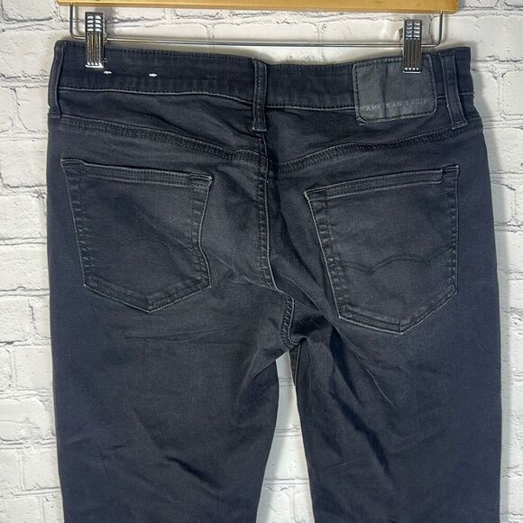 American Eagle Men’s Next Level Flex Skinny Black Jeans size 32x30 - Picture 3 of 9